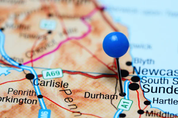 Durham pinned on a map of UK