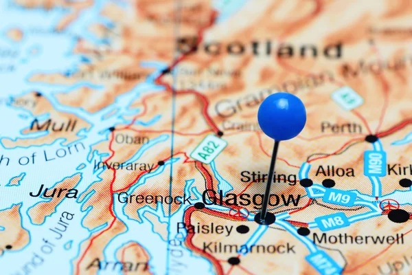 Glasgow pinned on a map of Scotland
