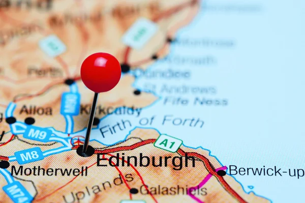 Edinburgh pinned on a map of Scotland
