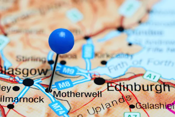 Motherwell pinned on a map of Scotland