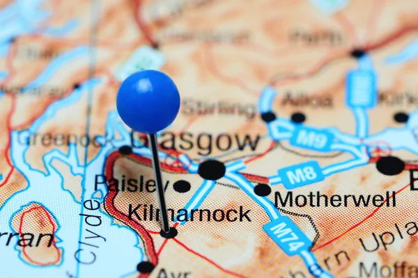 Kilmarnock pinned on a map of Scotland