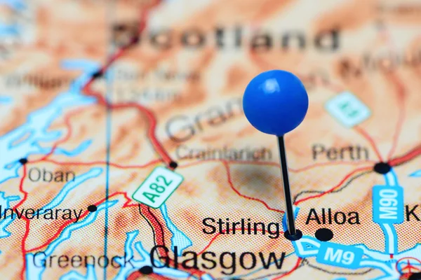 Stirling pinned on a map of Scotland