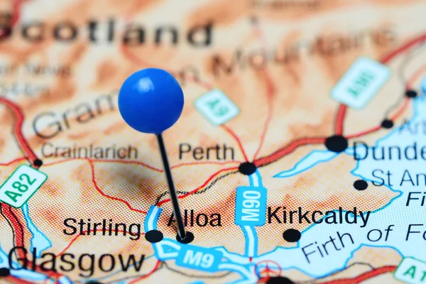 Alloa pinned on a map of Scotland