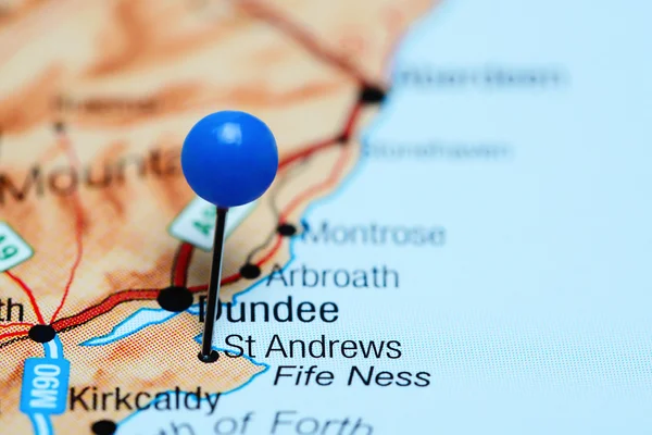 St Andrews pinned on a map of Scotland