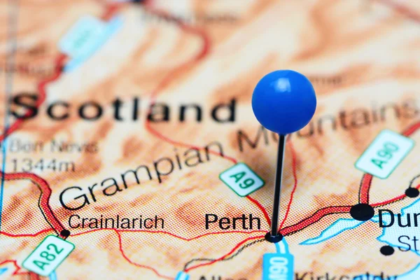 Perth pinned on a map of Scotland