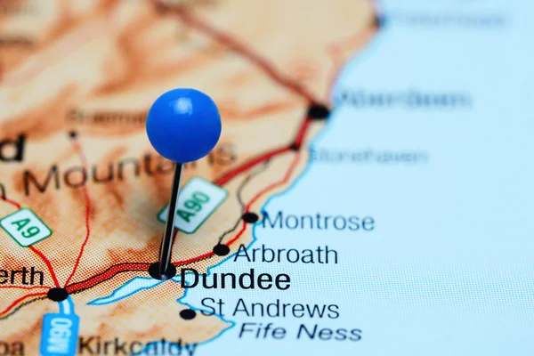 Dundee pinned on a map of Scotland