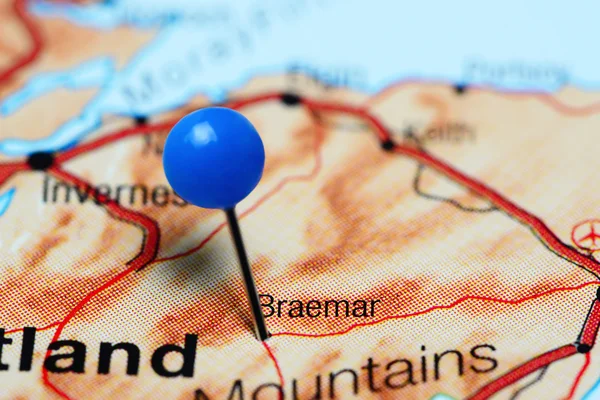 Braemar pinned on a map of Scotland