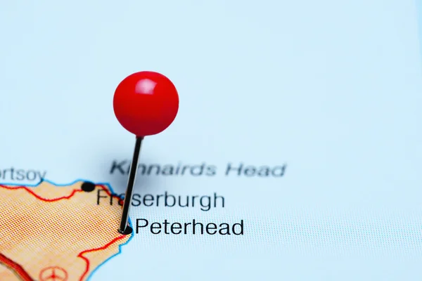 Peterhead pinned on a map of Scotland