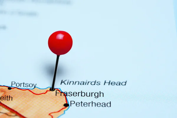 Fraserburgh pinned on a map of Scotland