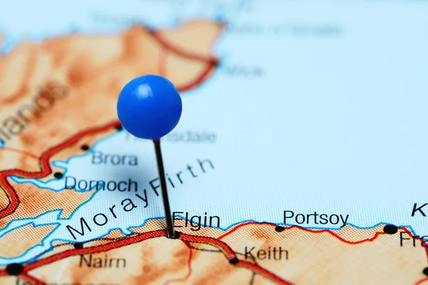 Elgin pinned on a map of Scotland