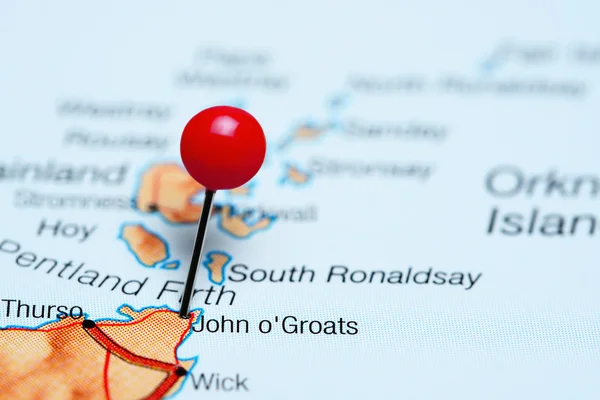 John o Groats pinned on a map of Scotland