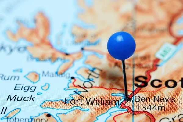 Fort William pinned on a map of Scotland