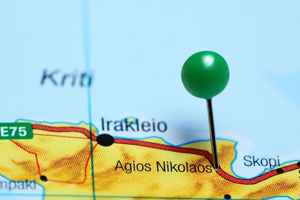 Agios Nikolaos pinned on a map of Greece