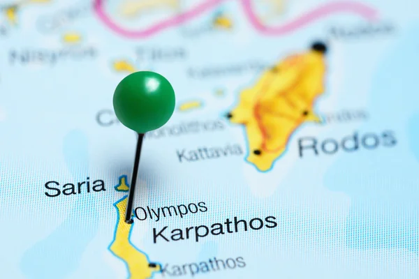 Olympos pinned on a map of Greece