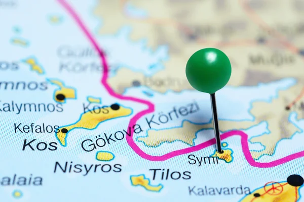 Symi pinned on a map of Greece