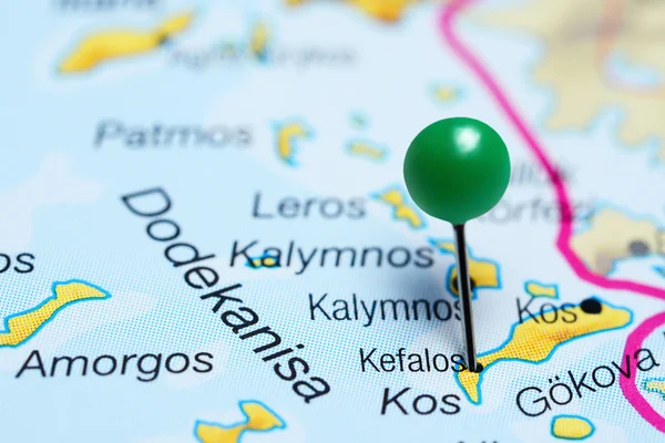 Kefalos pinned on a map of Greece