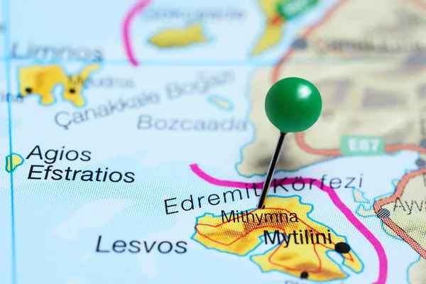 Mithymna pinned on a map of Greece