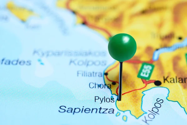 Pylos pinned on a map of Greece