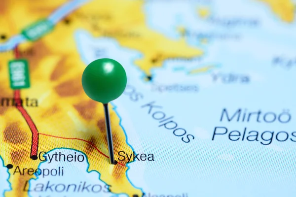 Sykea pinned on a map of Greece
