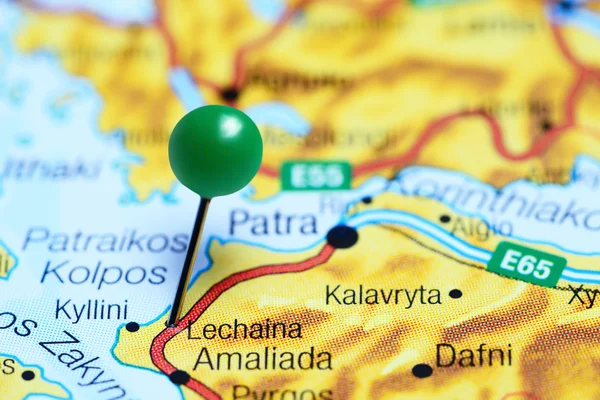 Lechaina pinned on a map of Greece