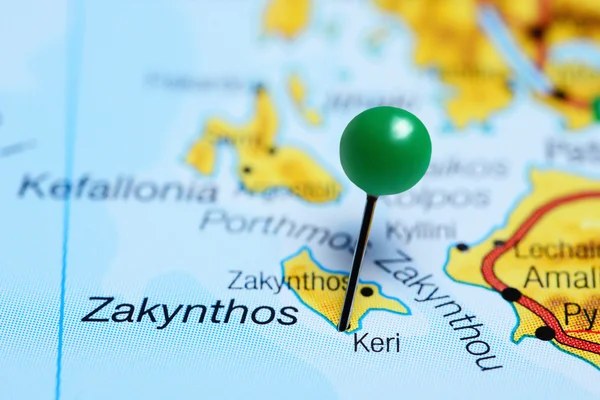 Keri pinned on a map of Greece