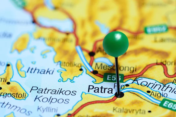 Patra pinned on a map of Greece