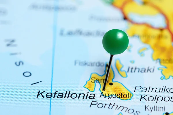 Argostoli pinned on a map of Greece