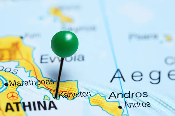 Karystos pinned on a map of Greece