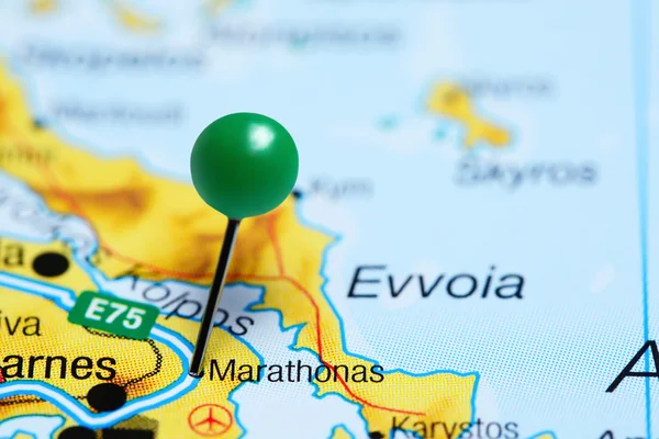 Marathonas pinned on a map of Greece