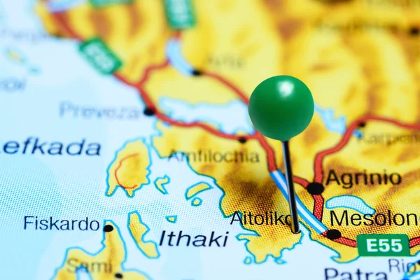 Aitoliko pinned on a map of Greece
