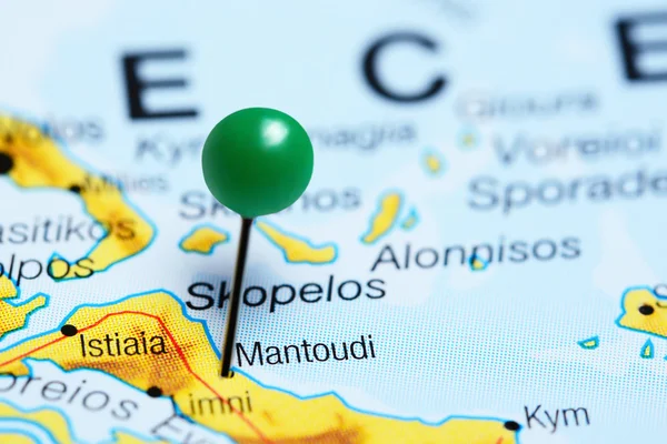 Mantoudi pinned on a map of Greece