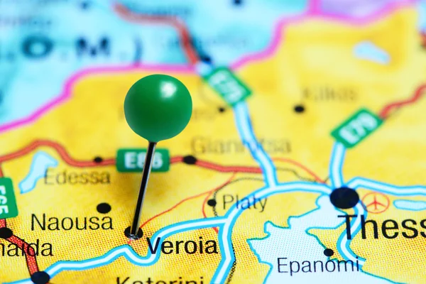 Veroia pinned on a map of Greece