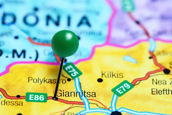 Giannitsa pinned on a map of Greece