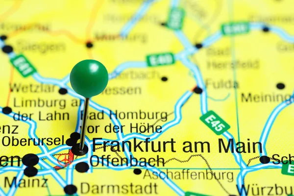 Frankfurt am Main pinned on a map of Germany