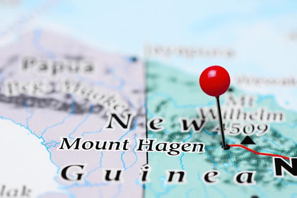 Mount Hagen pinned on a map of Papua New Guinea