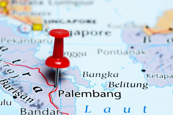 Palembang pinned on a map of Indonesia