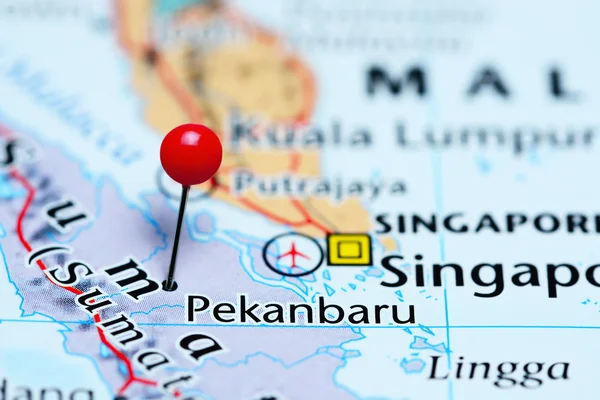 Pekanbaru pinned on a map of Indonesia