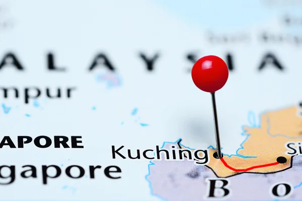 Kuching pinned on a map of Malaysia
