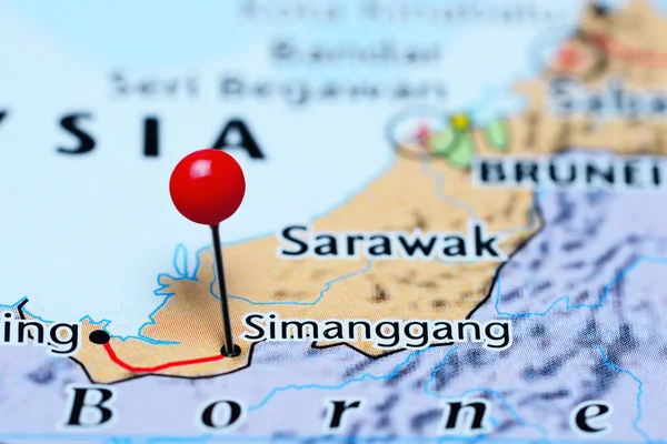 Simanggang pinned on a map of Malaysia