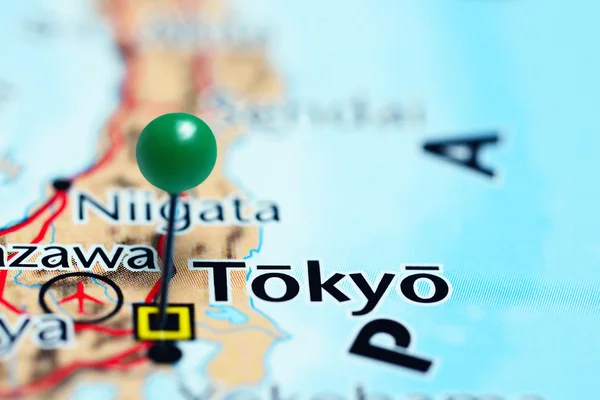 Tokyo pinned on a map of Japan