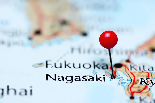 Nagasaki pinned on a map of Japan