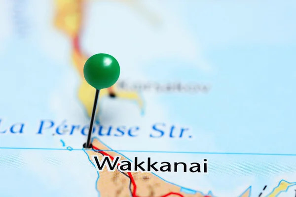 Wakkanai pinned on a map of Japan