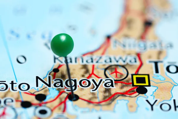 Nagoya pinned on a map of Japan