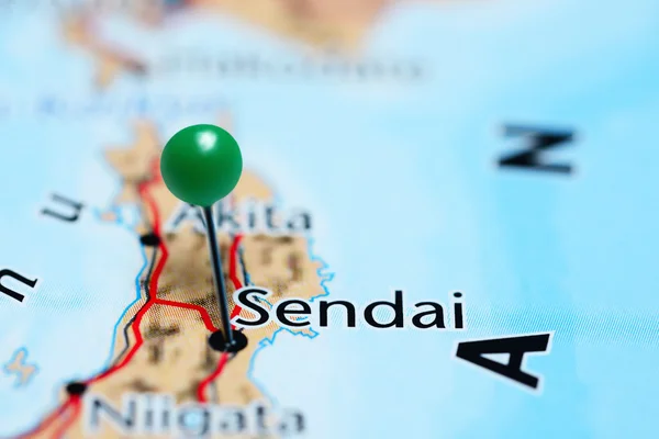 Sendai pinned on a map of Japan