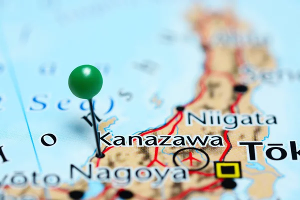 Kanazawa pinned on a map of Japan