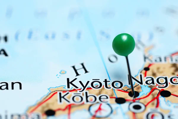 Kyoto pinned on a map of Japan