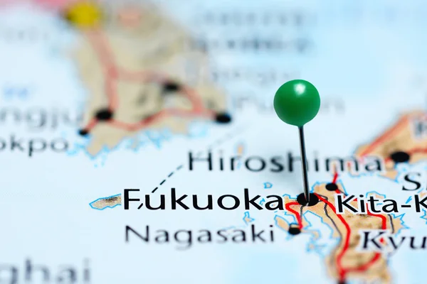 Fukuoka pinned on a map of Japan