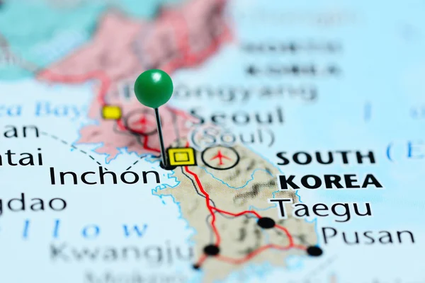 Inchon pinned on a map of South Korea