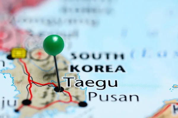 Taegu pinned on a map of South Korea