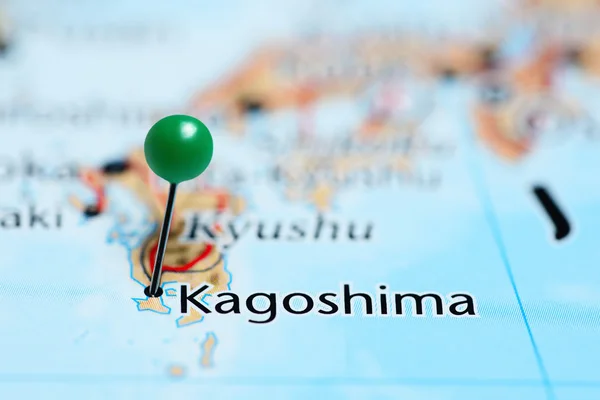 Kagoshima pinned on a map of Japan